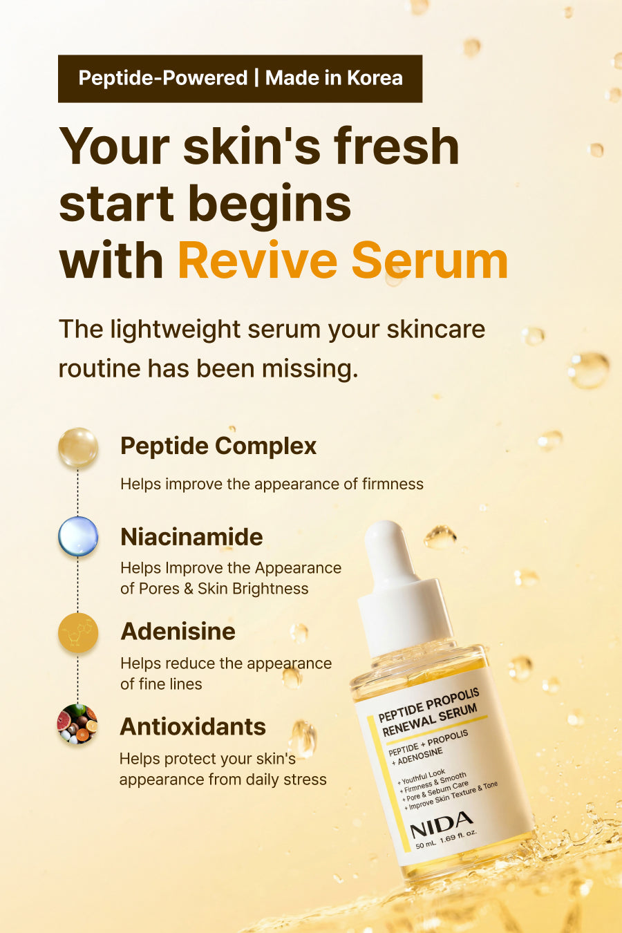 NIDA Peptide Propolis Renewal Serum